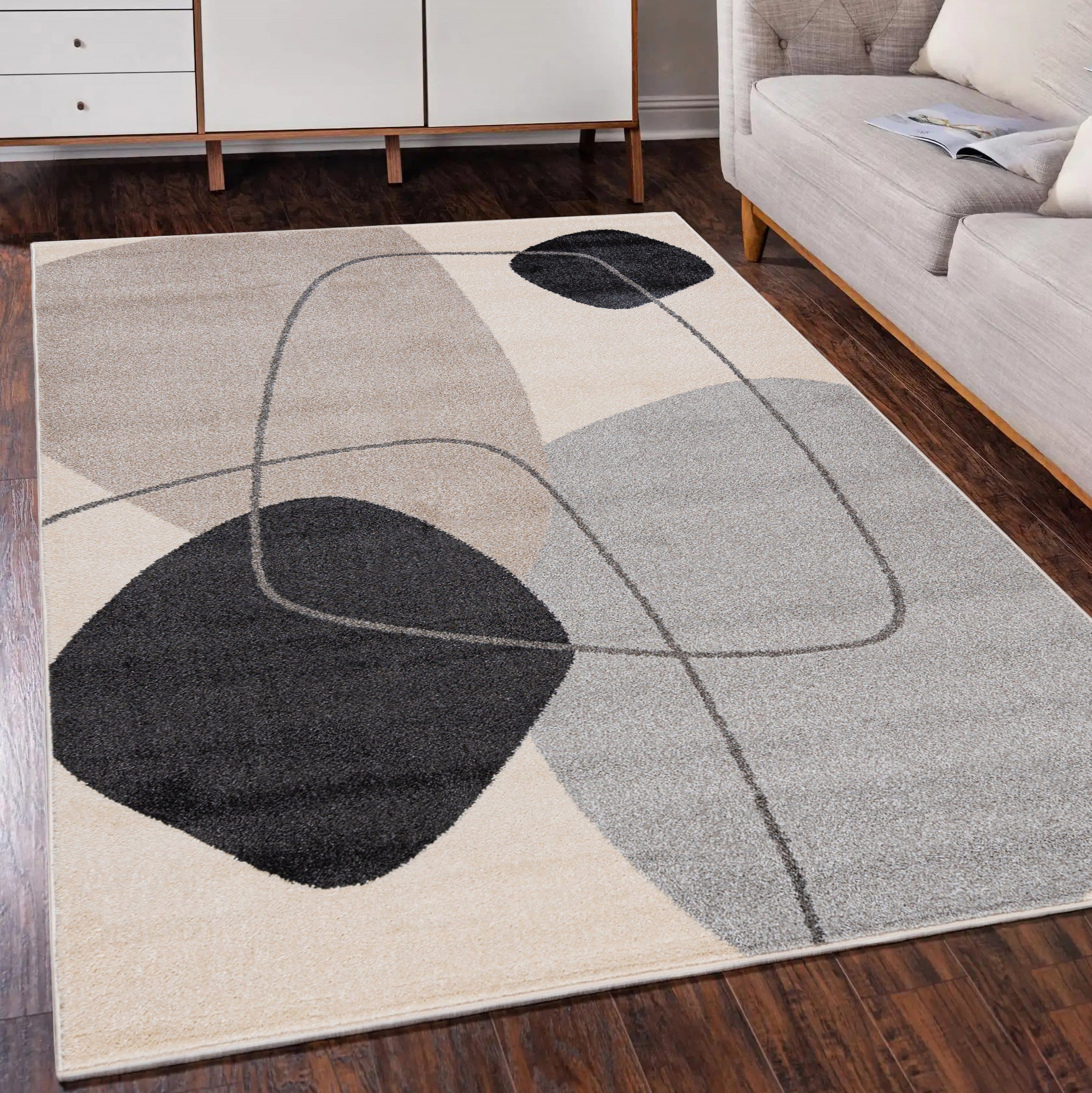 Mazovia Designteppich Modern Beige Grau Kurzflor - Bild 2