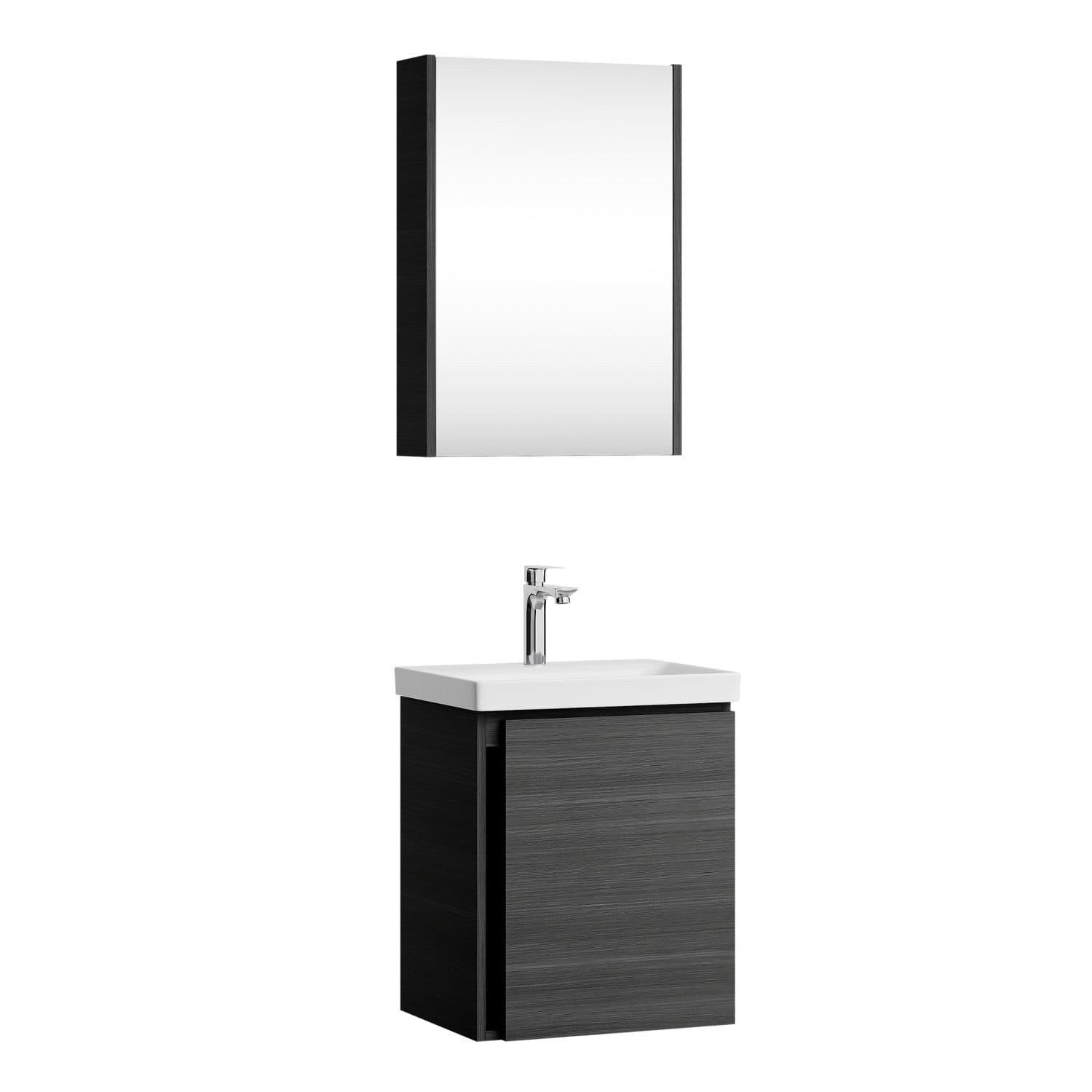 Planetmöbel Waschtisch-Set mit Spiegelschrank 50cm Schwarz - Bild 2