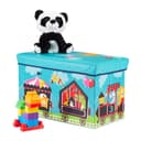 relaxdays Spielzeugtruhe Sitzbox Circus Blau/Rot/Schwarz Bild 2