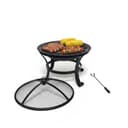 relaxdays Feuerschale mit Grillrost Schwarz Bild 2