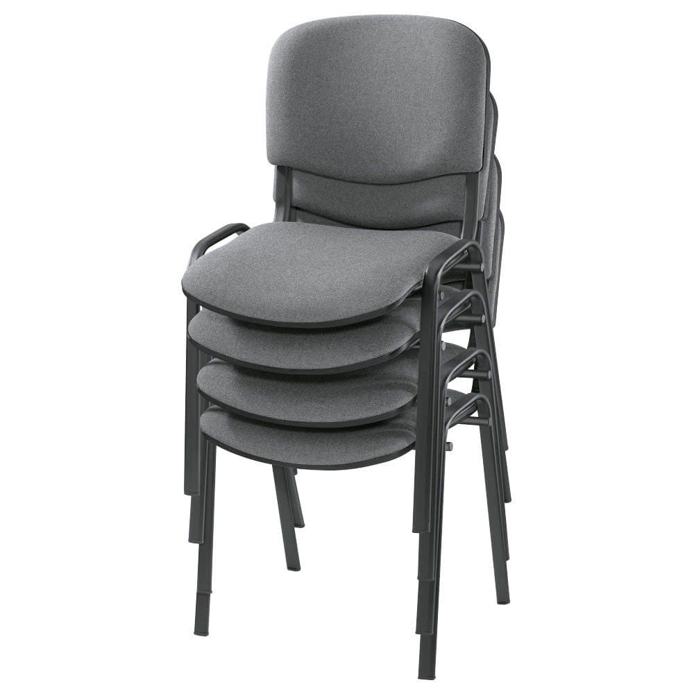 Nowy Styl Besucherstuhl 4er Set ISO BLACK Stapelbar Grau Gemustert - Bild 2