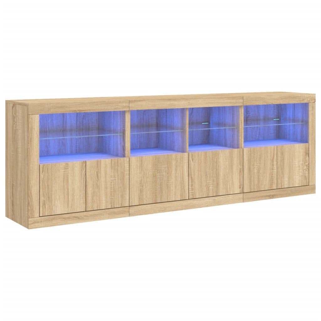 vidaXL Sideboard mit LED-Beleuchtung und USB-Anschluss Sonoma-Eiche - Bild 2