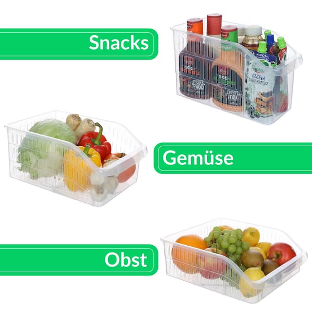astor24 Kühlschrank Organizer Set - BPA-frei, Transparent, Spülmaschinenfest