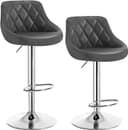 Woltu Barhocker 2er Set Grau Kunstleder Höhenverstellbar Drehbar Bild 2