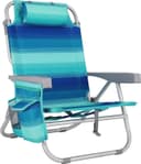 TLGREEN Klappstuhl Aluminium Blau 5-fach verstellbar bis 150 kg Bild 2