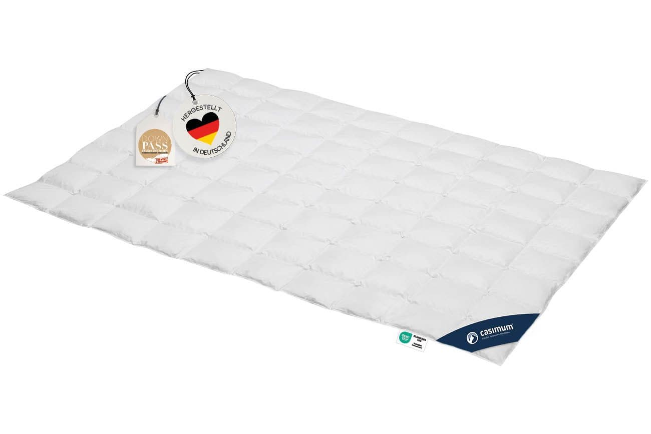 Casimum Daunenbettdecke LUXUS 100% Daunen Baumwolle Weiß Sommer - Bild 2