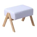 relaxdays Fußhocker Bambus & Stoff Creme Bild 2