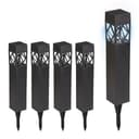 relaxdays LED Solarleuchte Set 5er Pack Schwarz Garten Bild 2