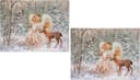OTTO HOME Platzset Engel mit Reh Weihnachtsdeko Beige Bunt Kork Bild 2