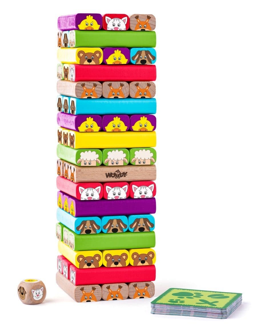 Woodyland Lernspielzeug 10211 Holz Stapelspiel Turm mit Tier-Motiv - Bild 2