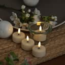 Deluxe Homeart LED Mini Teelichter Mia Creme 4-tlg. Flackernd mit Batterien Bild 2