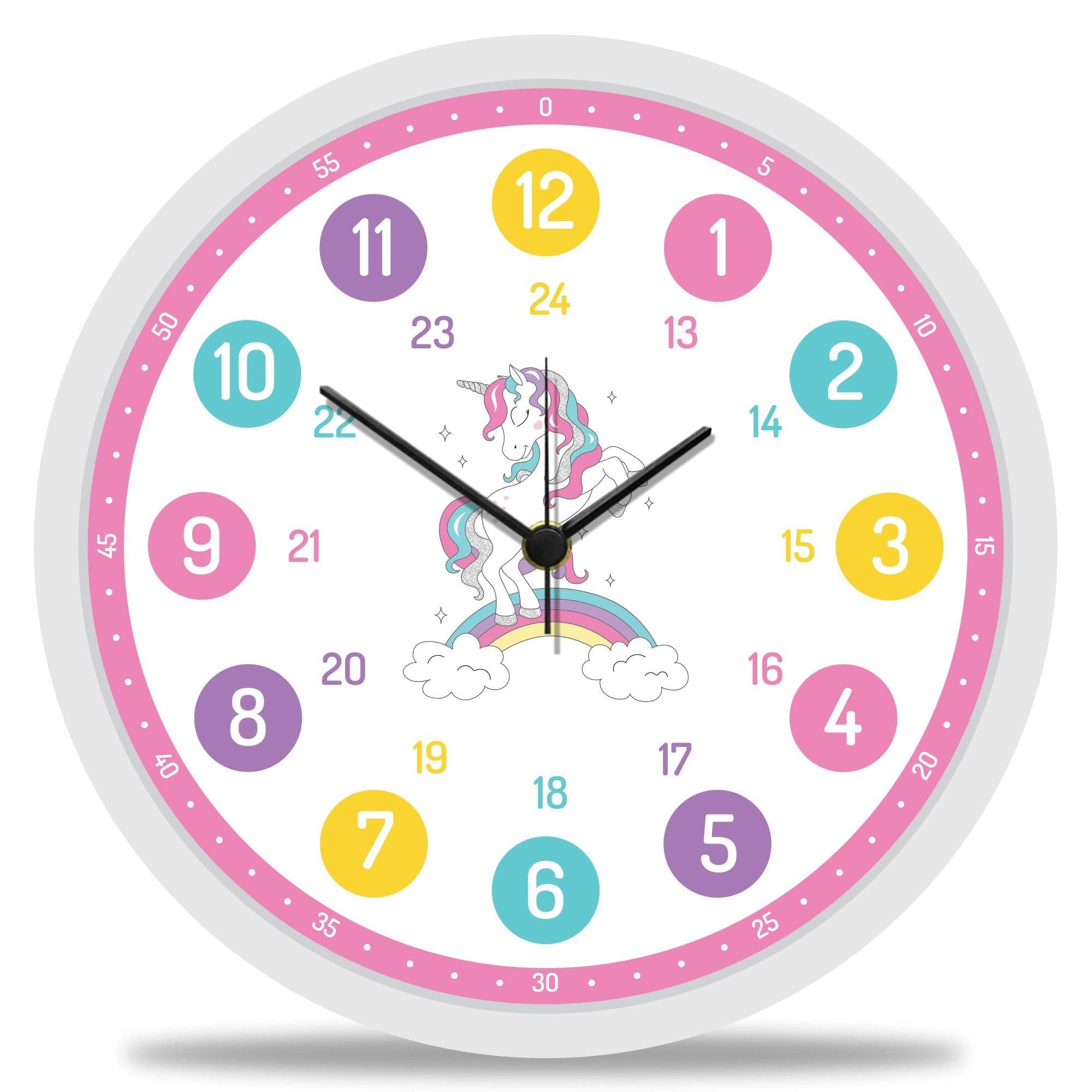 GRAVURZEILE Wanduhr Einhorn Motiv Geräuscharm - Bild 2