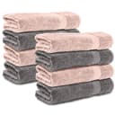 Komfortec Handtuch Set 8-tlg. Grau/Rosa 100% Baumwolle Frottee Bild 2