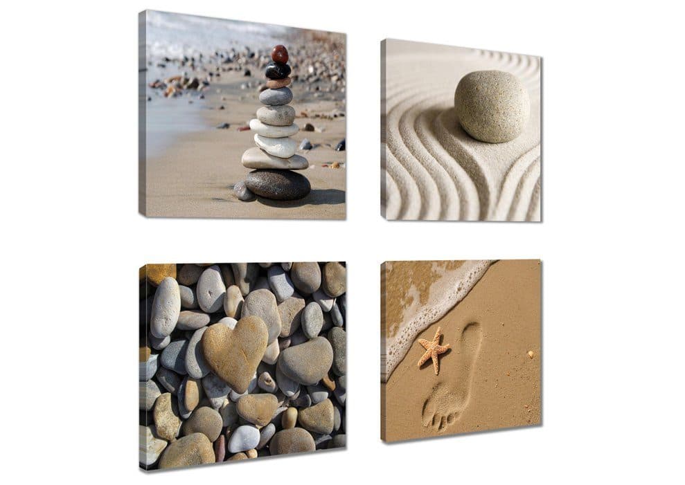 Visario Kunstdruck 4er Set Leinwand 20x20 cm