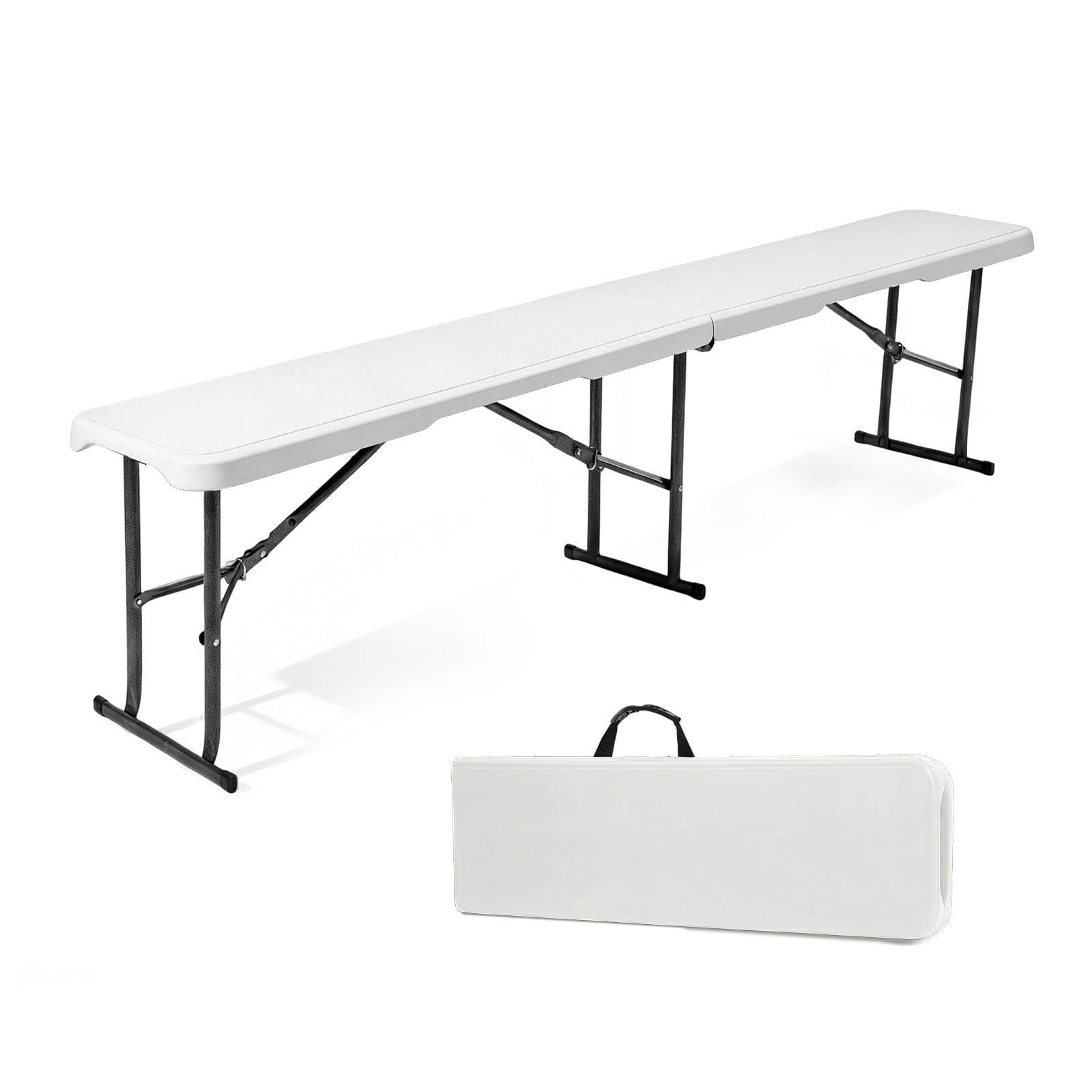 Sekey Gartenbank 180cm Klappbar Weiß Kunststoff Bierbank - Bild 2