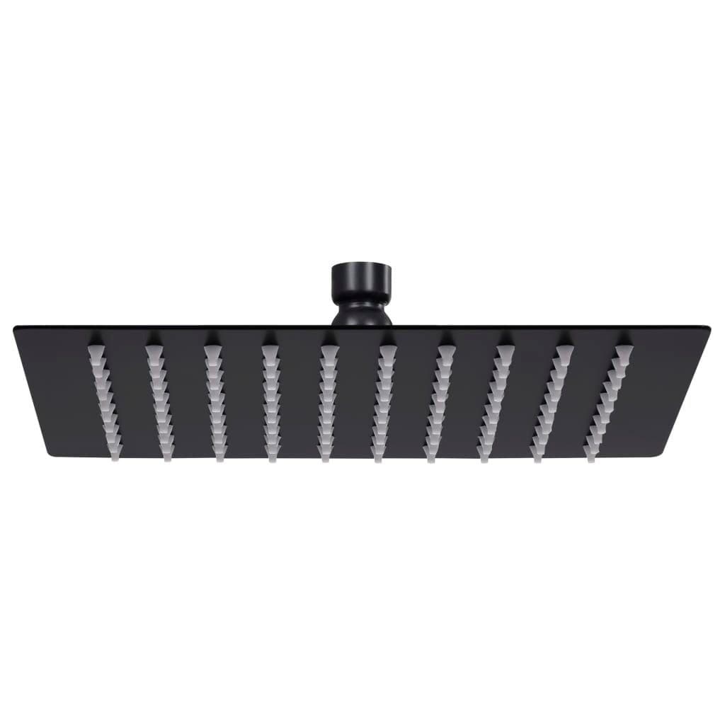 vidaXL Regenduschkopf Schwarz 20x20 cm Edelstahl Quadratisch - Bild 2
