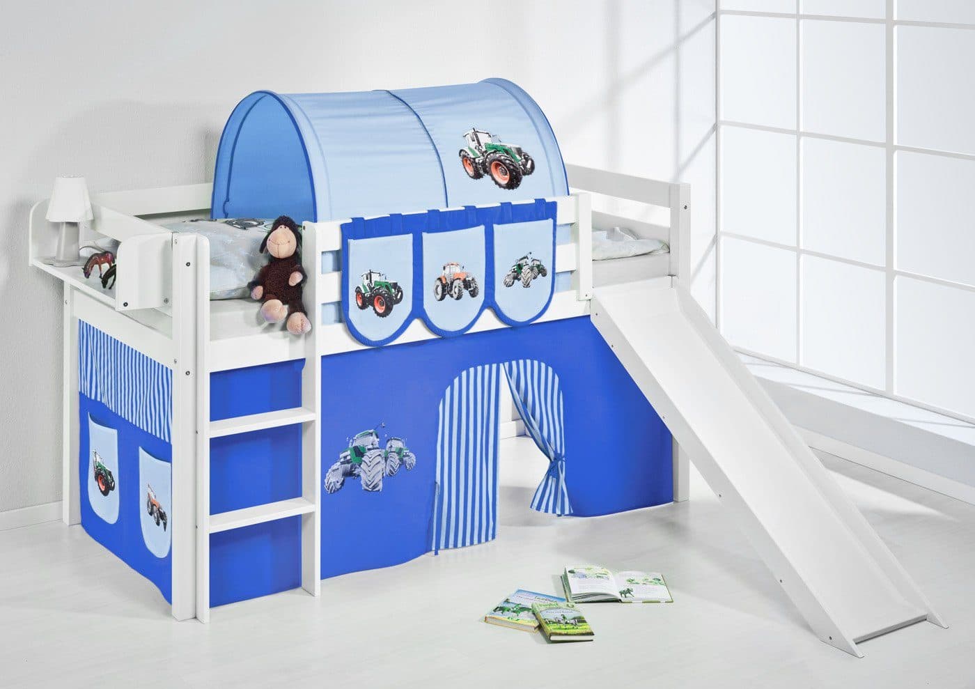 Lilokids Hochbett JELLE Trecker mit Rutsche und Vorhang - Bild 2