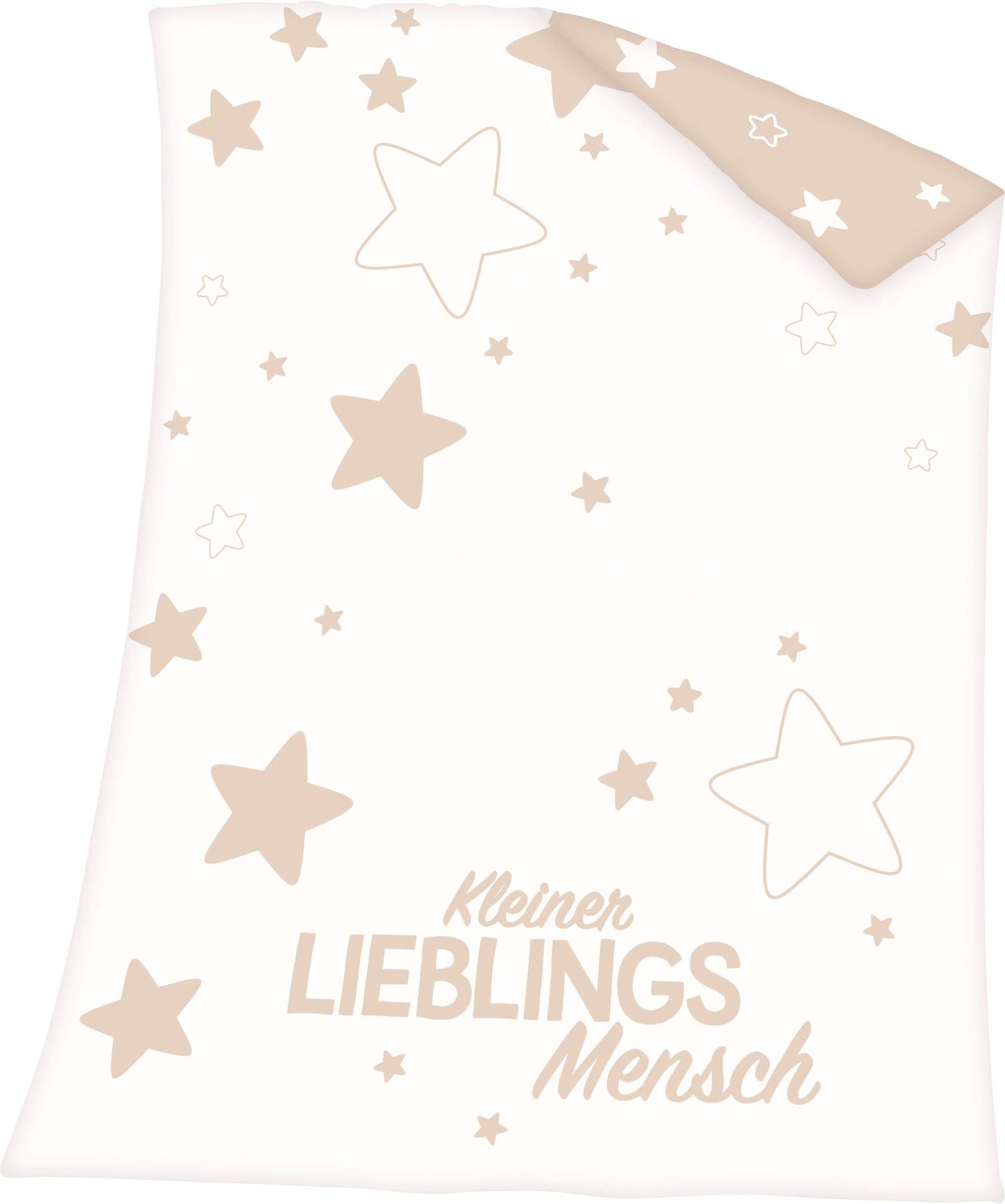 Babydecke Kleiner Lieblingsmensch Baby Best Strick Baumwolle Beige - Bild 2