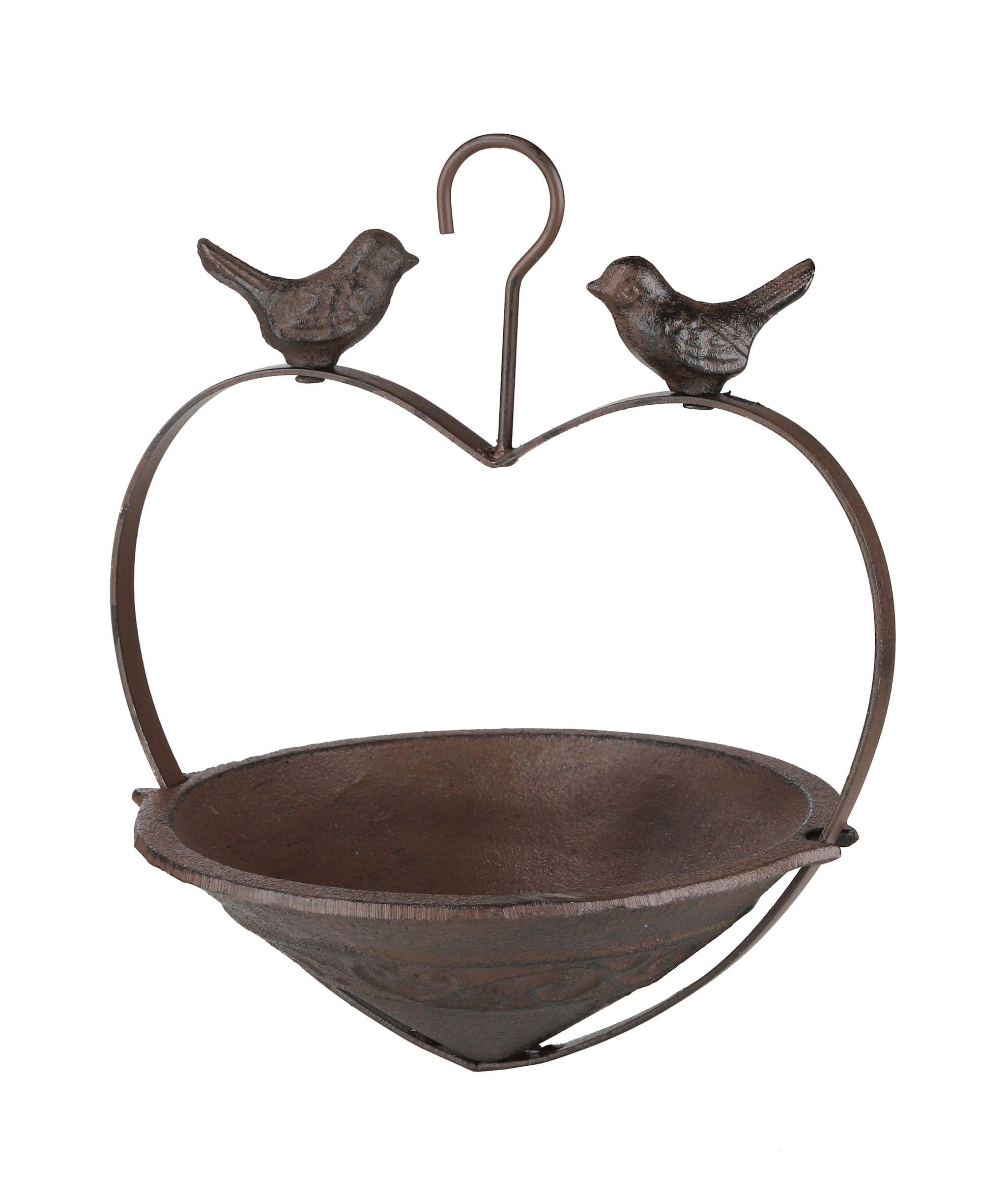 Spetebo Vogelfutterstation Gusseisen Dunkelbraun Antik Optik