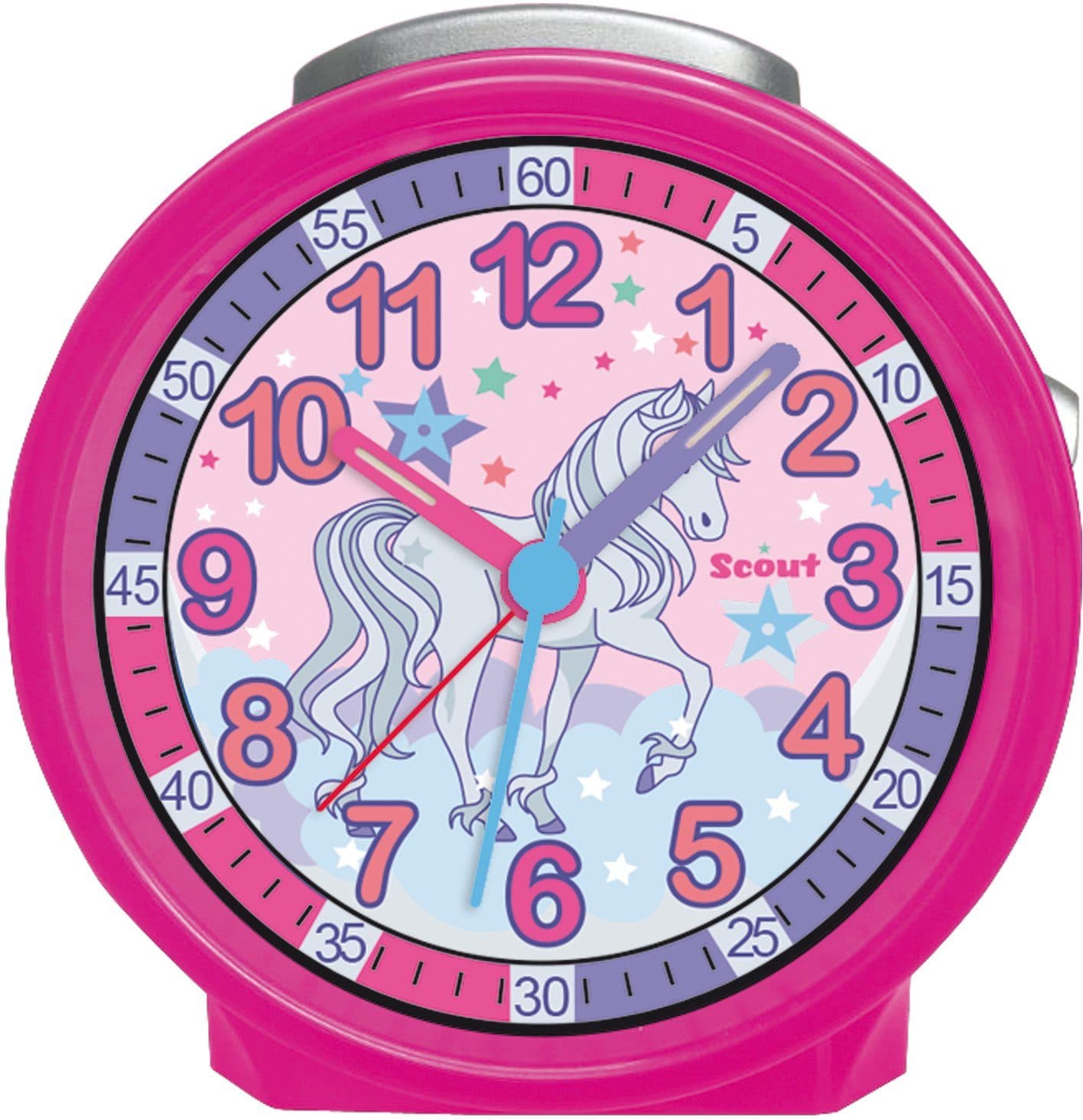 SCOUT Quarzwecker "Pferdewecker" Pink mit Beleuchtung