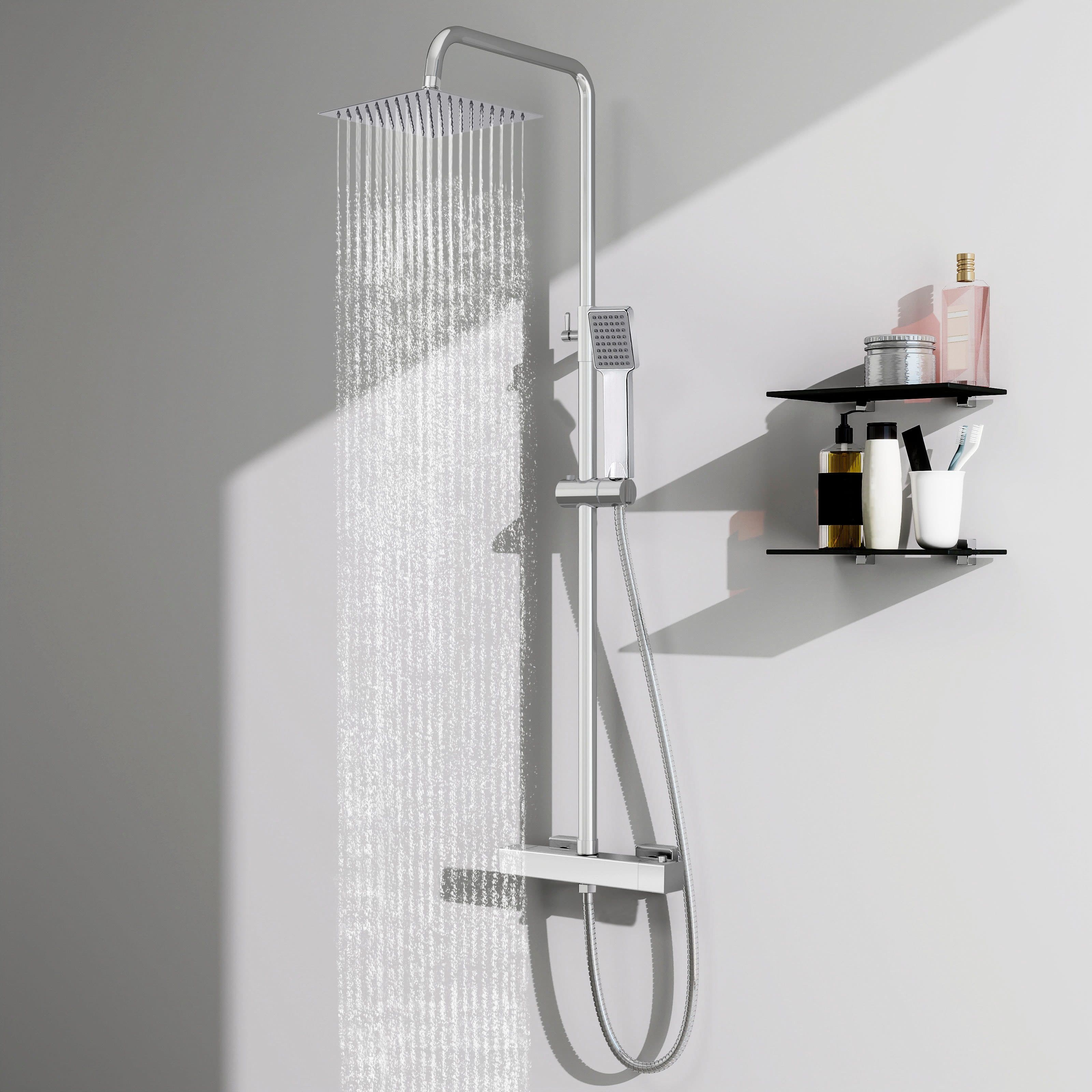 Aica Sanitär Duschsystem mit Thermostat & Regendusche - Bild 2