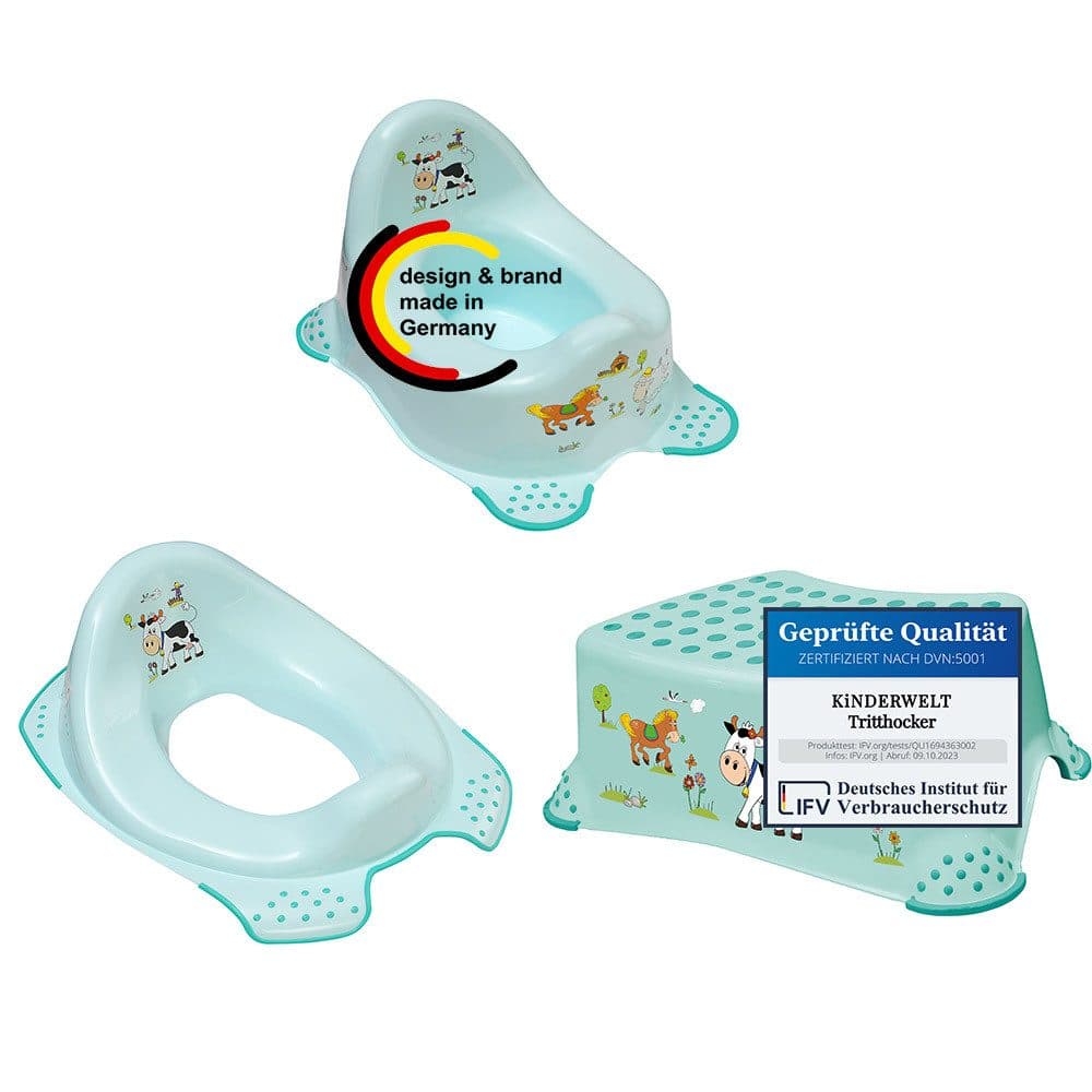 KiNDERWELT Funny Farm 3er Set Toilettensitz + Tritthocker + Babytopf - Bild 2