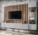 Furn.Design Wohnwand Pearl Grau Eiche Dekor LED Push-to-Open Bild 2