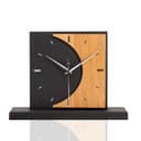 Kreative Feder Standuhr Moon aus Holz Schwarz Leise Tischuhr Bild 2