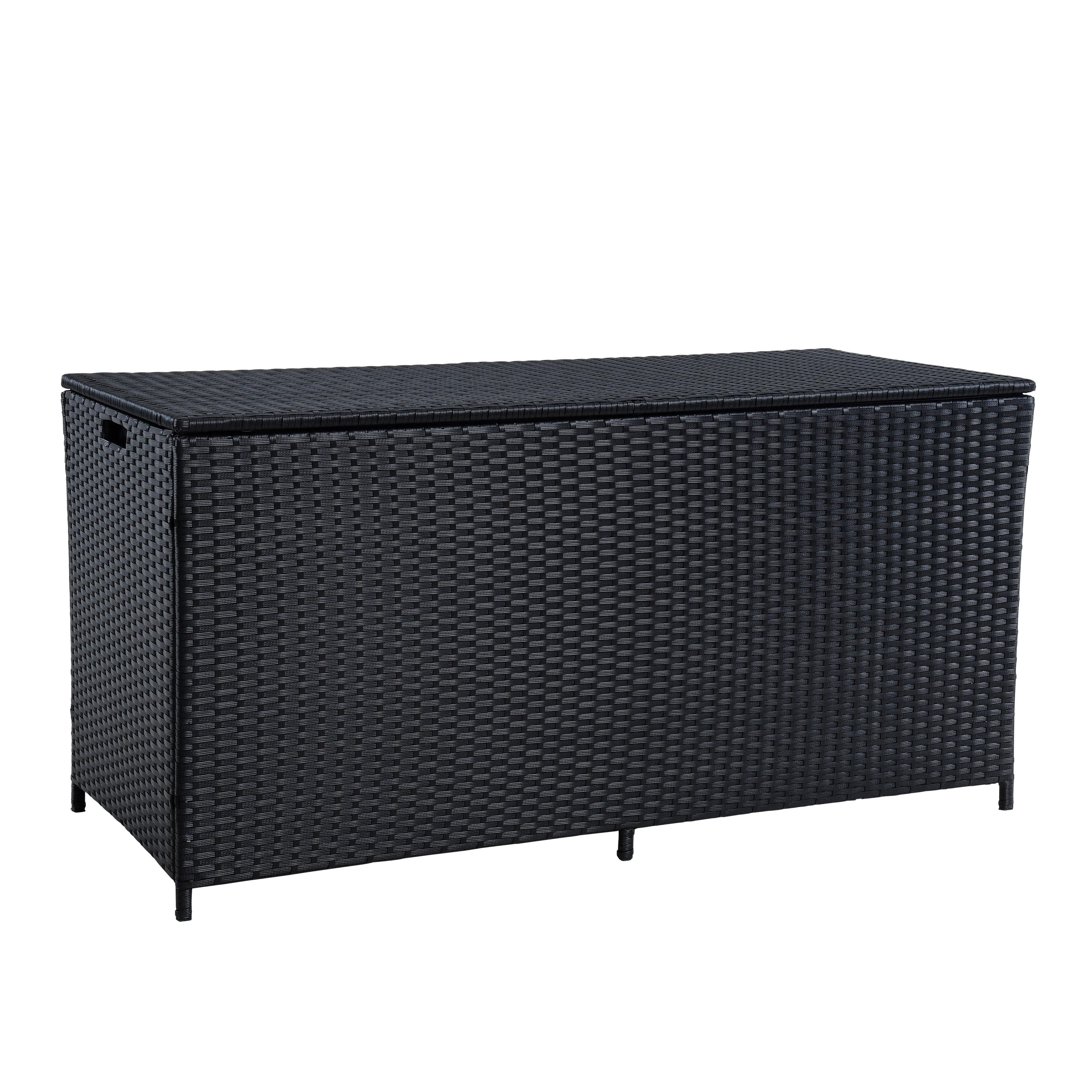 ESTEXO Auflagenbox Schwarz Polyrattan Gartenbox Aufbewahrungstruhe - Bild 2