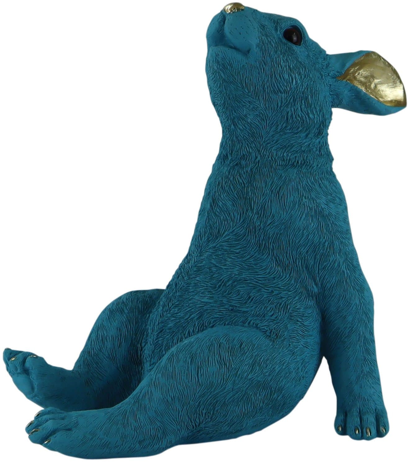 AM Design Dekofigur Hase 'Sternengucker' Blau Handgefertigt