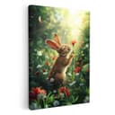 OneMillionCanvasses® Leinwandbild Kaninchen Blumen Kinderzimmer Deko Bild 2