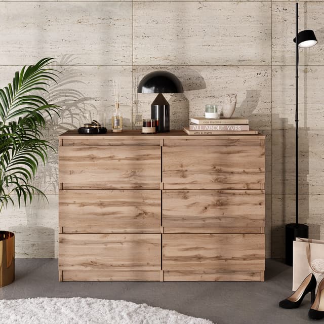 Furnica Kommode 6 Schubladen Sideboard Spanplatten