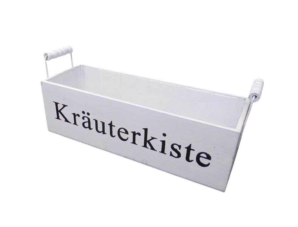 Deko-Impression Kräutertopf Kräuterkiste Kräutergarten Blumentopf Pflanzkiste Holz weiss 39 cm - Bild 2