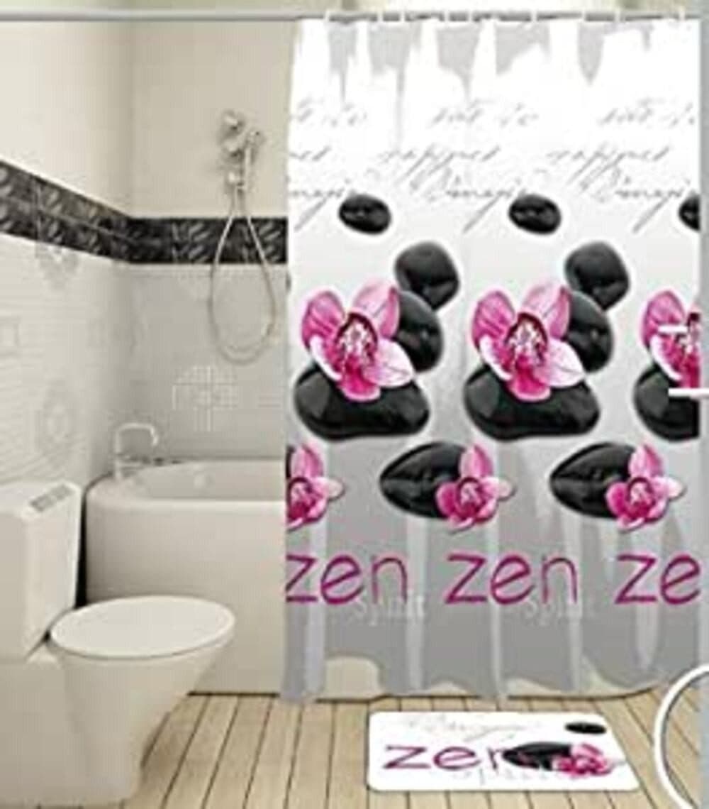 LikeKa Duschvorhang 180x180 cm inkl. Ringe waschbar