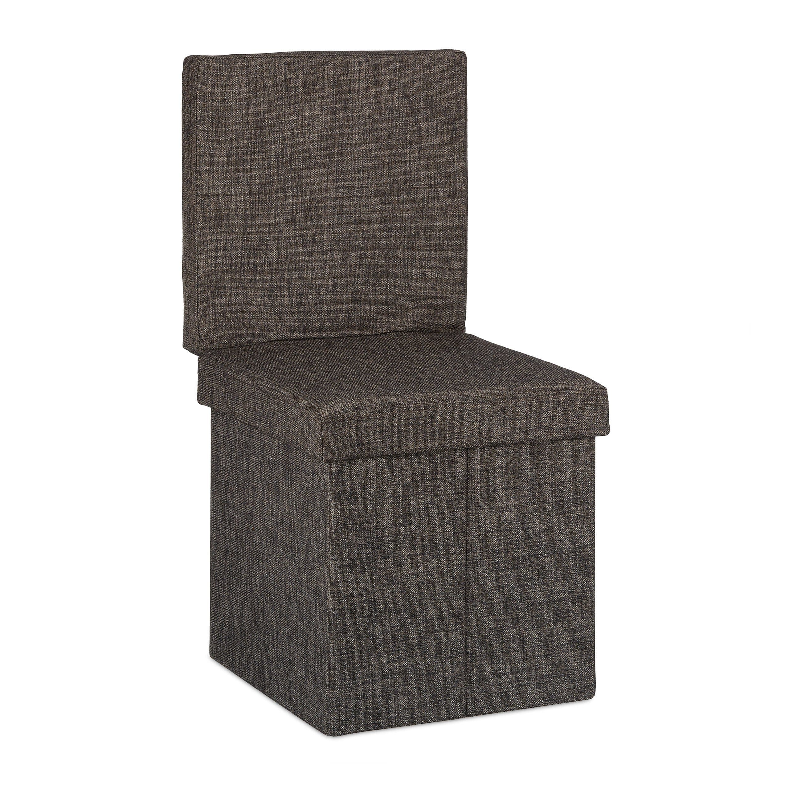 relaxdays Sitzhocker Faltbar mit Lehne Braun Leinen - Bild 2