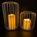 Online-Fuchs LED Laterne 2er Set Silber Outdoor mit Timer Bild 2