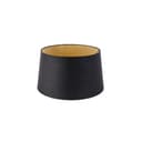 Qazqa Lampenschirm Rond schuin katoen Schwarz Gold Bild 2