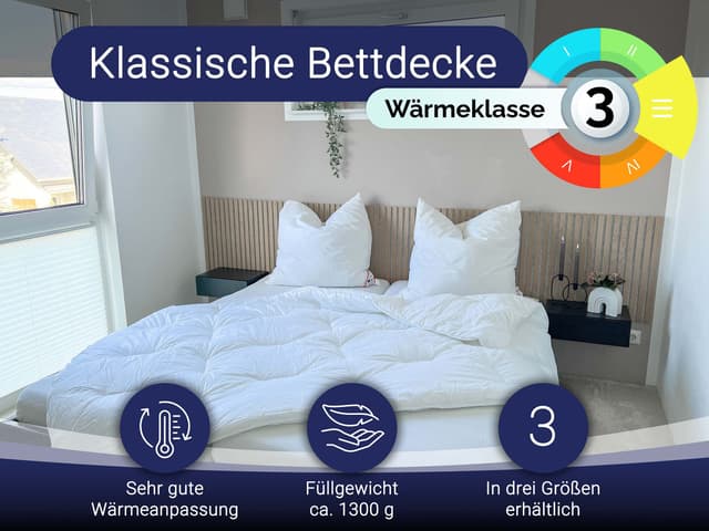 ZOLLNER Microfaserbettdecke: Hochwertige Polyester Bettdecke für Erholsamen Schlaf