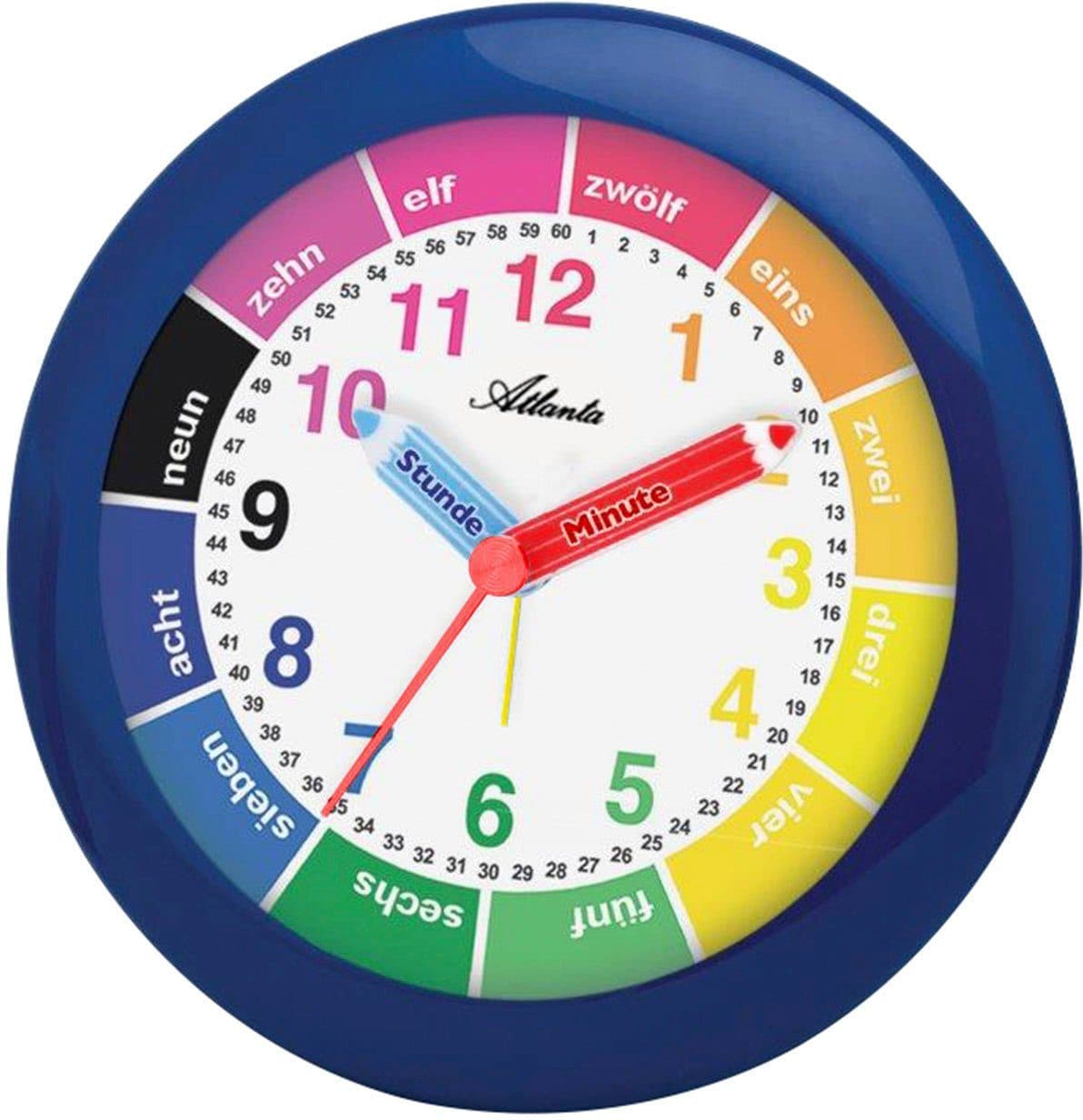 Atlanta Kinderwecker 1265/5 Lernwecker Blau Quarzwecker