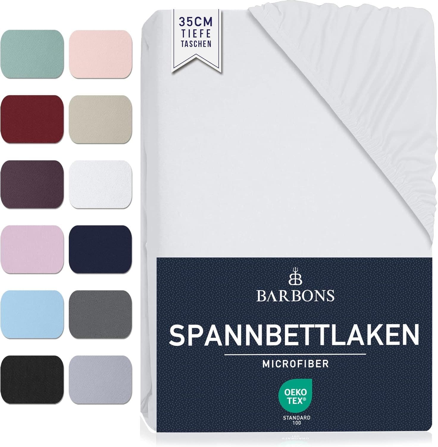 Barbons Spannbettlaken Mikrofaser Bettlaken 35 cm Tiefe Spannbetttuch Gebürstete Polyester - Bild 2