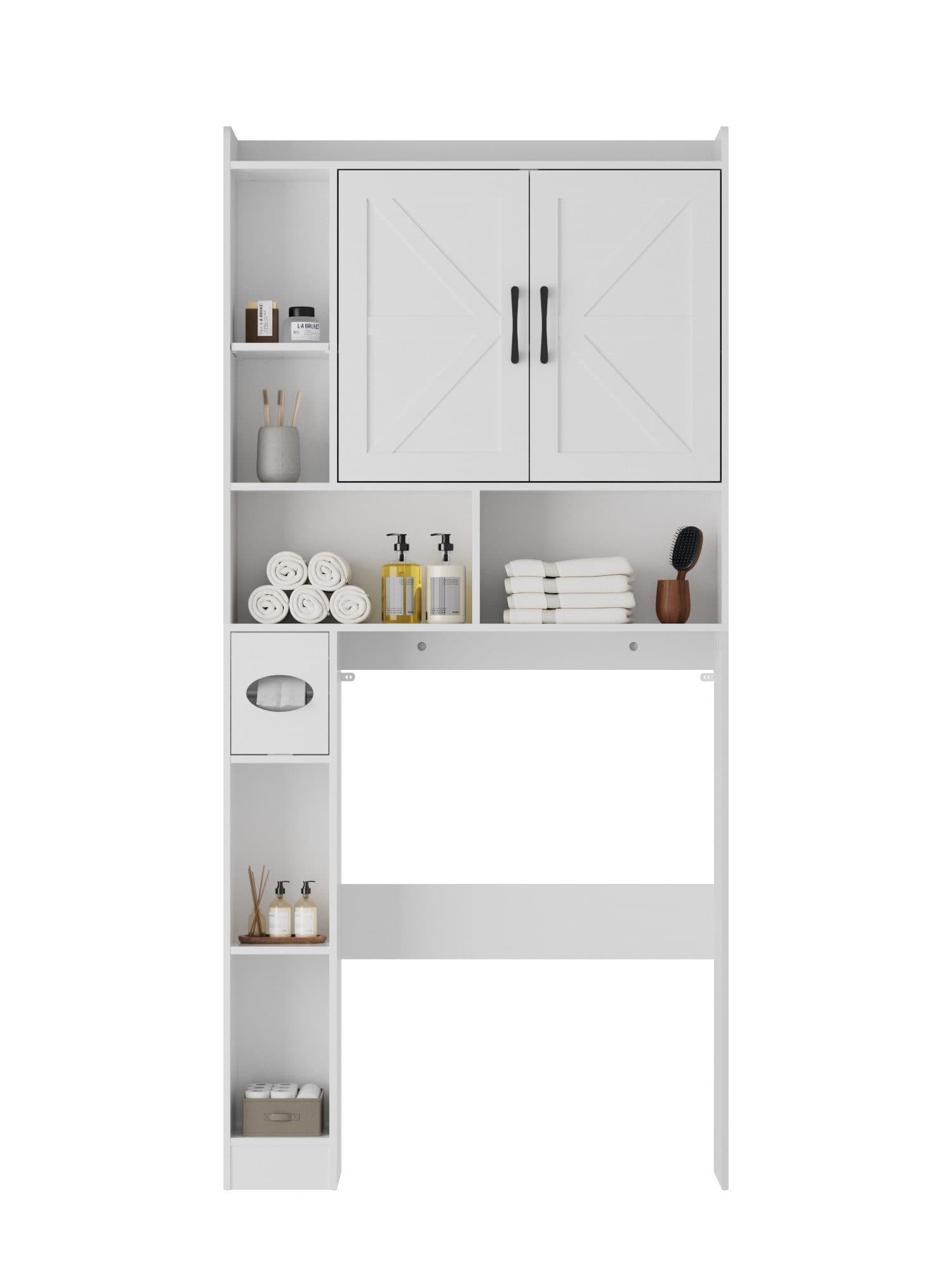 FiveWillowise Badkommode Badezimmerregal mit Schrank Weiß - Bild 2