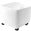 FOUORTUNATE-BEE Stuhlhusse Samt Weiß Elastisch für Quadratische Hocker Bild 2
