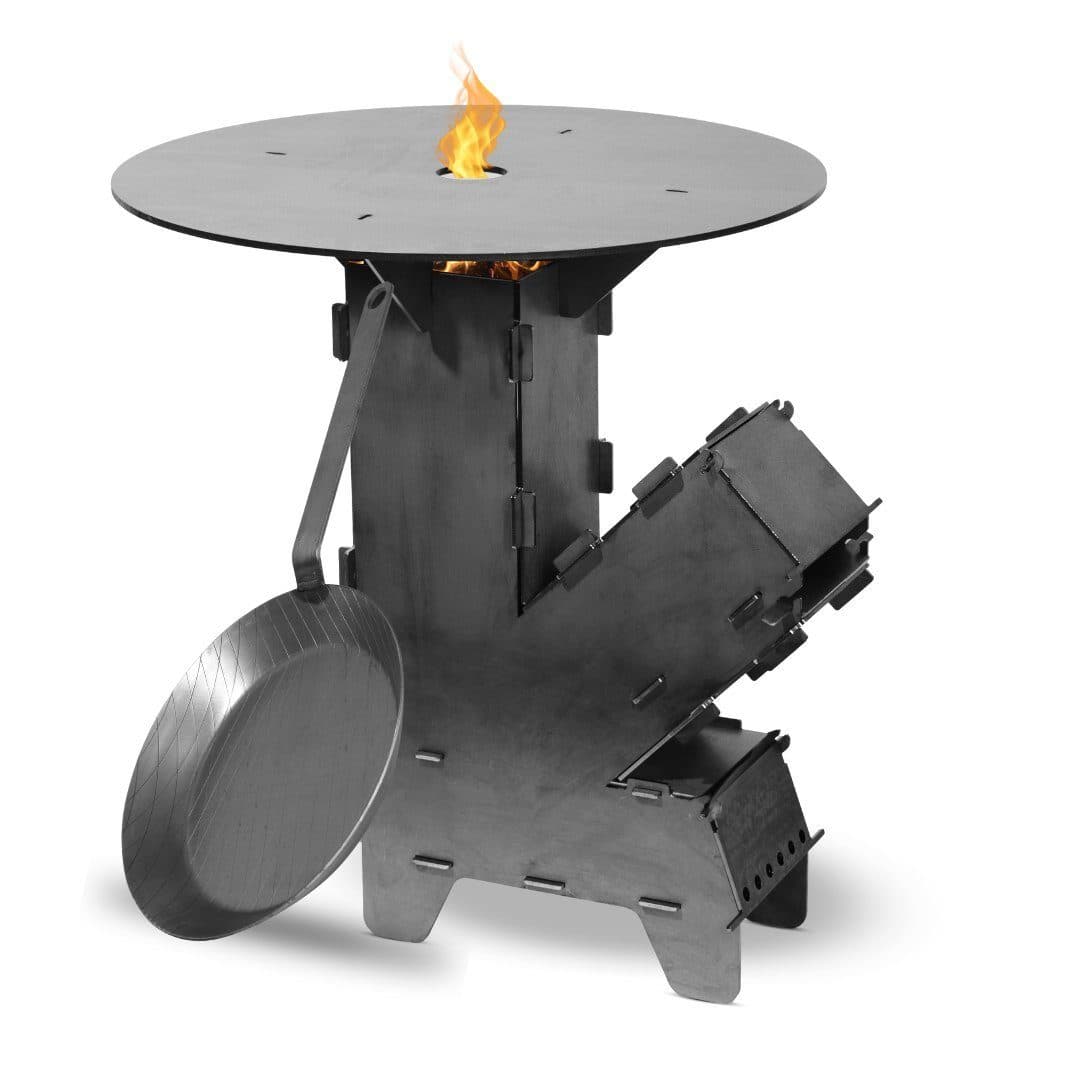 Czaja Raketenofen mit Grillplatte und Bratpfanne - Stahl Outdoor-Kochsystem - Bild 2