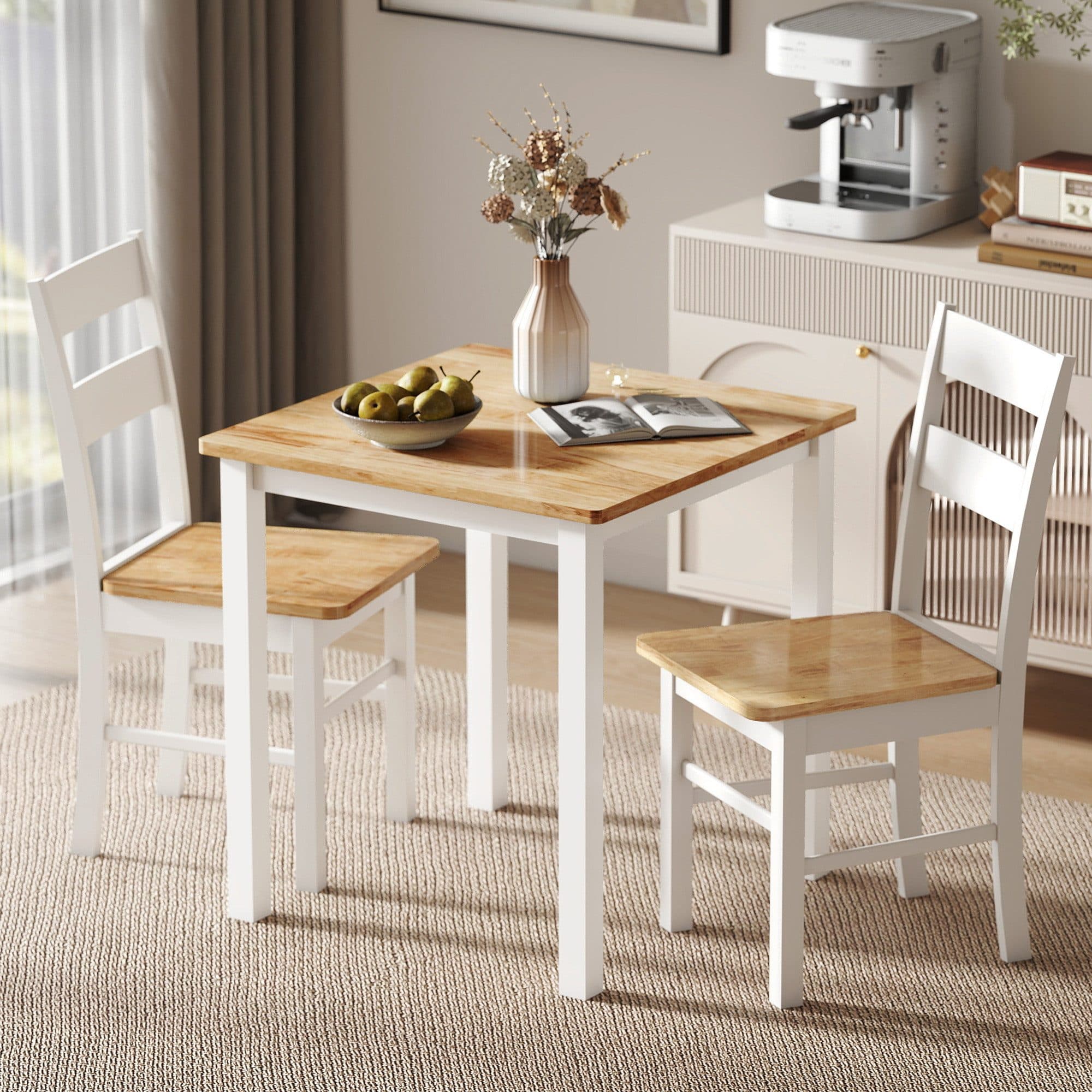 HOMCOM Esstisch Eiche Weiß Moderner Holztisch für 2-4 Personen - Bild 2