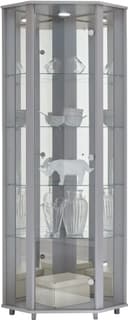 fif möbel Eckvitrine TRIO mit LED-Beleuchtung Silber Bild 2
