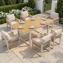 STILVORA Gartenlounge-Set 7-tlg. Beige/Grau Seilgeflecht Bild 2