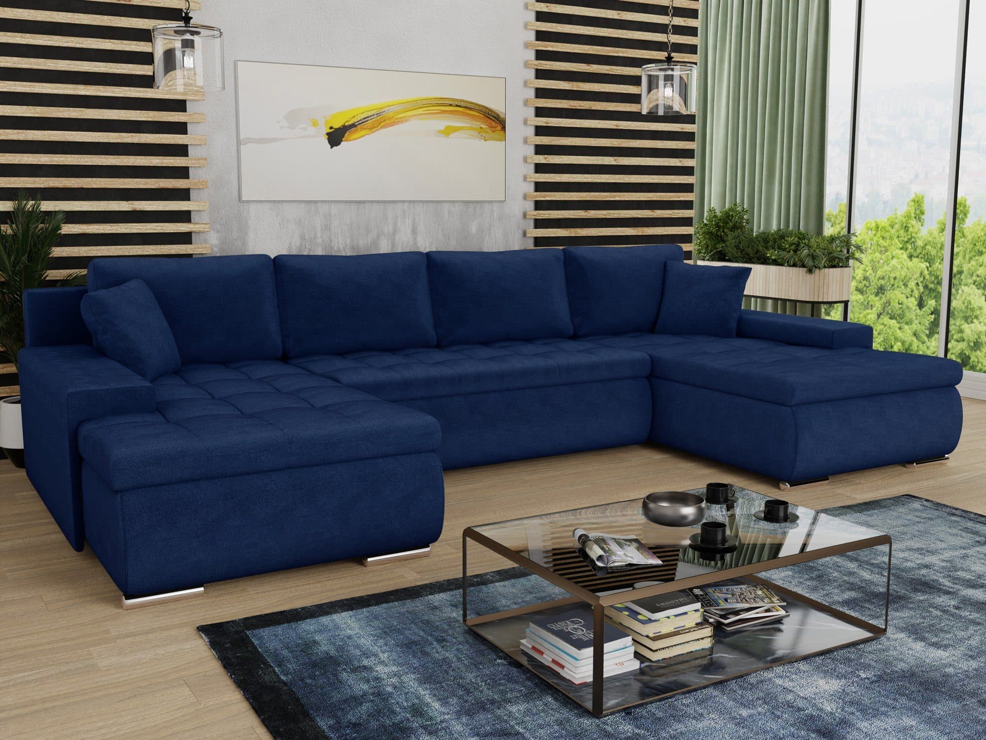 Sofnet Wohnlandschaft Faris U Ecksofa mit Schlaffunktion und Bettkasten - Bild 2