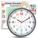 Bada Bing Wanduhr Lernuhr Bunt Grau 25cm Lautlos Bild 2