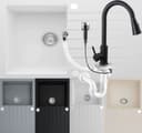 Homeline Granitspüle 76x44 cm Eckig Schwarz/Grau/Beige Bild 2