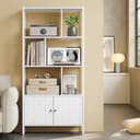 VASAGLE Bücherregal, Standregal, Bücherschrank mit 4 offenen Regalebenen Ahornweiß-Wolkenweiß Bild 2